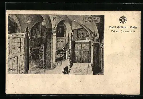 AK Innsbruck, Hotel goldener Adler, Innenansicht