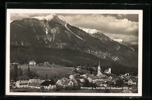 AK Hermagor i. Gailtale, Ortsansicht gegen den Spitzegel