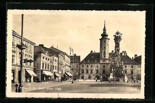 AK St. Pölten /N. D., Blick über den  Platz