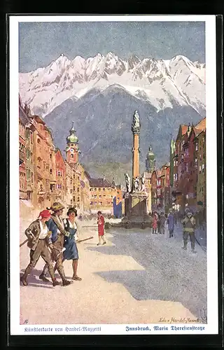 Künstler-AK Edo v. Handel-Mazzetti: Innsbruck, Maria-Theresien-Strasse