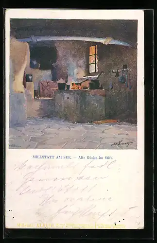 Künstler-AK Philipp + Kramer Nr. XLIII /10: Millstatt am See, alte Küche im Stift