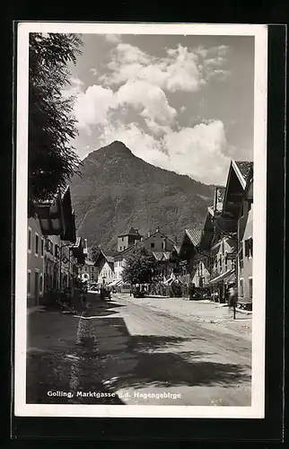 AK Golling, Marktgasse gegen das Hagengebirge