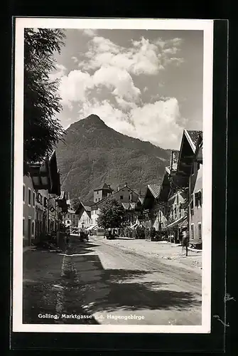 AK Golling, Marktgasse gegen das Hagengebirge