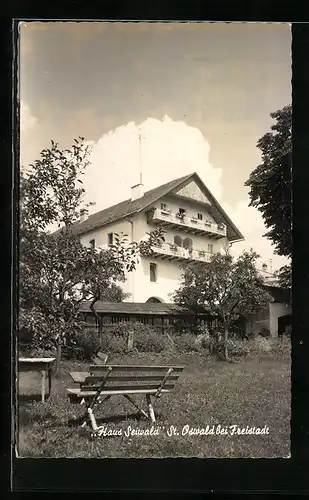 AK St. Oswald bei Freistadt, Haus Seiwald mit Garten