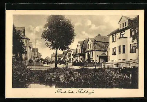AK Buxtehude, Parkstrasse mit Wohnhäusern