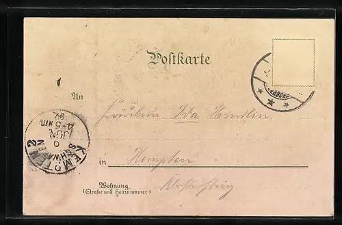 Lithographie Sigmaringen, Gesamtansicht aus der Vogelschau