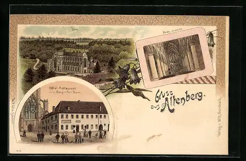 Lithographie Altenberg, Dom und Hotel-Restaurant zum Bergischen Dom