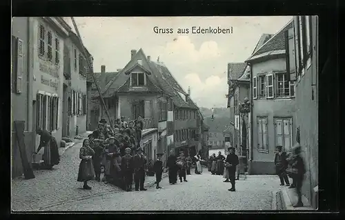 AK Edenkoben, Strassenpartie mit Geschäften