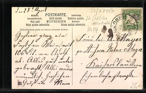 AK Edenkoben, Strassenpartie mit Geschäften