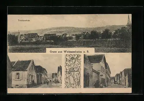 AK Weisenheim a. B., Strassenpartie mit Geschäft, Totalansicht