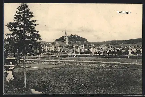 AK Tuttlingen, Ortspartie mit Kirche