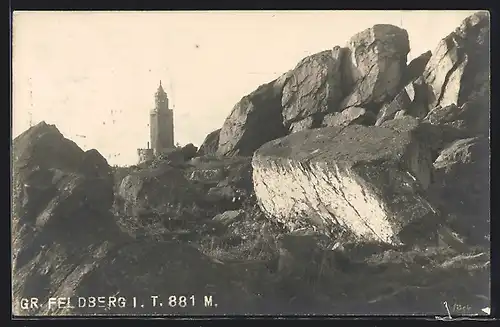 AK Gr. Feldberg / Taunus, Gipfel mit Turm