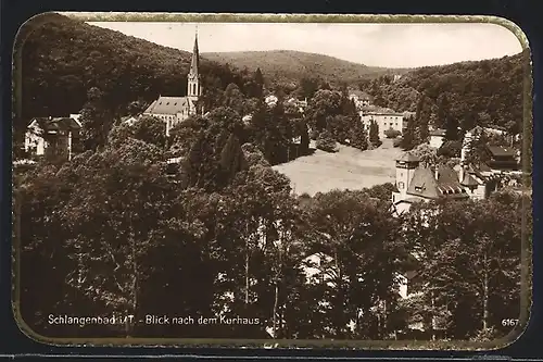 AK Schlangenbad i. T., Kurhaus mit Kirche