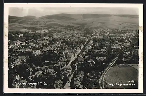 AK Sondershausen / Thüringen, Luftbildpanorama