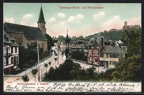 AK Königstein i. Taunus, Limburger-Kirch- und Bleichstrasse