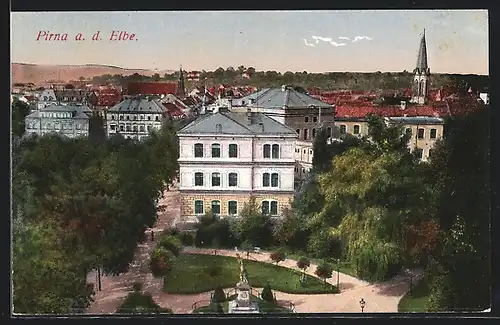 AK Pirna a.d. Elbe, Teilansicht der Stadt