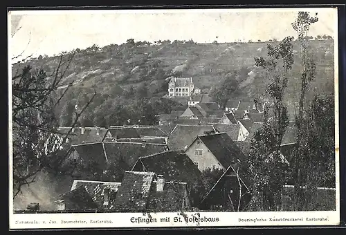 AK Ersingen / Kämpfelbach, Teilansicht mit St. Josefshaus