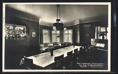 AK Bad Liebenzell, Erholungsheim der Allgemeinen Ortskrankenkasse Rastatt, Speisezimmer, Innenansicht