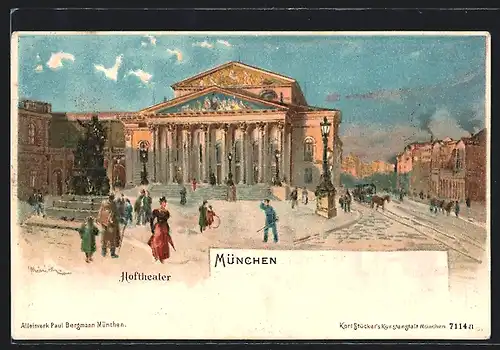 Künstler-AK Karl Heinisch: München, Hoftheater