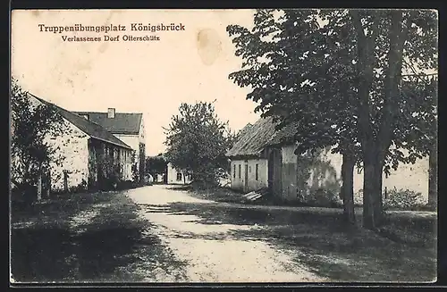 AK Königsbrück-Otterschütz, Truppenübungsplatz, Verlassenes Dorf