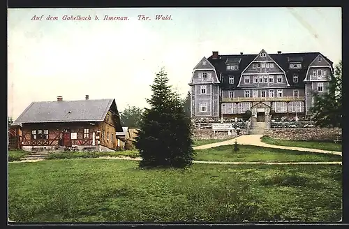 AK Ilmenau /Th., Häuser auf dem Gabelbach