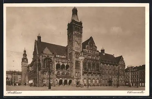 AK Chemnitz, Rathaus mit Gasthaus Chemnitzer Ratskeller