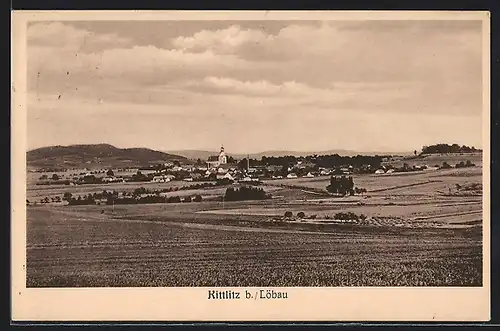 AK Kittlitz b. Löbau, Totalansicht mit Kirche