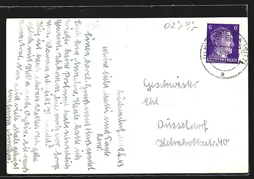 AK Lückendorf, Ortsansicht mit Blick auf den Hochwald