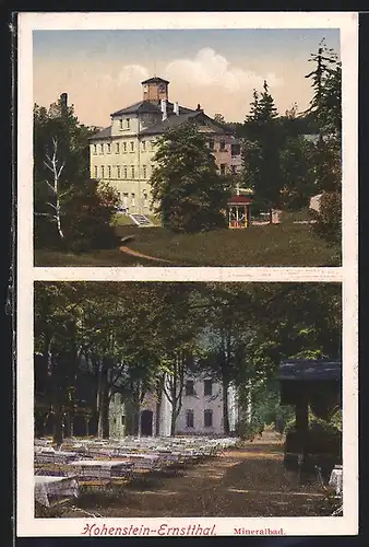 AK Hohenstein-Ernstthal, Mineralbad, Restaurant im Garten