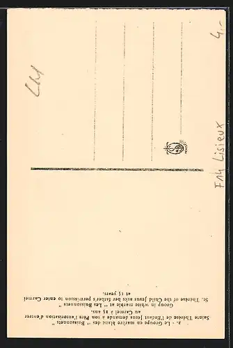 AK Lisieux, La Groupe en marbre blanc des Buissonnets