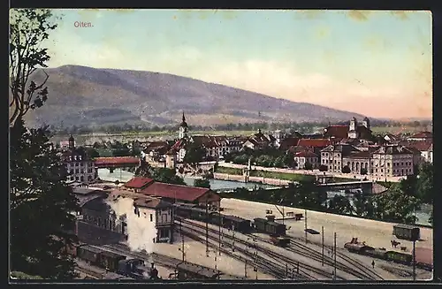 AK Olten, Der Bahnhof aus der Vogelschau