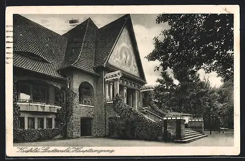 AK Krefeld, Gasthaus Stadtwald, Haupteingang