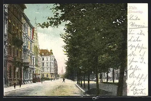 AK Köln-Neustadt, Passanten am Hansaring