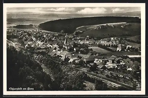 AK Scharzfeld am Harz, Gesamtansicht vom Flugzeug aus