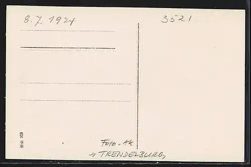 Foto-AK Trendelburg, Ortsansicht vom Wehr, 1924