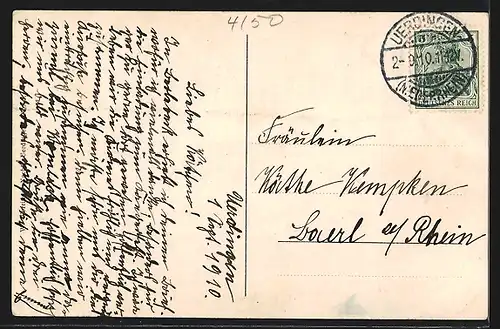 AK Uerdingen, Gasthaus Rheinschlösschen mit Rheinblick