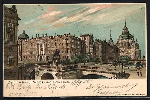 Lithographie Berlin, Königl.Schloss und Neuer Dom