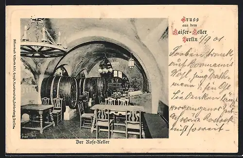 AK Berlin, Gasthaus Kaiserkeller, Rose-Keller, Innenansicht