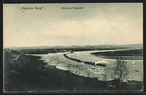 AK Achim / Stadt, Blick vom Badener Berg ins Wesertal