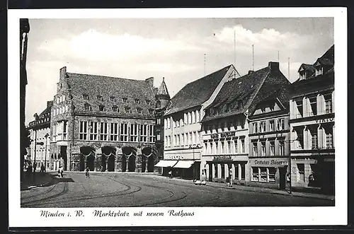 AK Minden / Weser, Restaurant Deutscher Kaiser am Markt