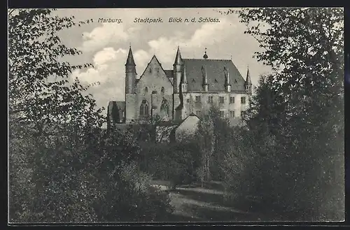 AK Marburg, Blick nach dem Schloss