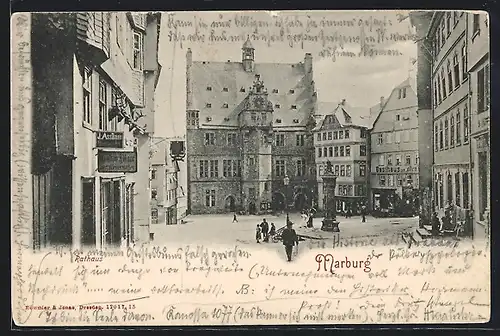 AK Marburg, Rathaus mit Gasthaus