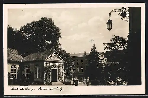 AK Bad Driburg, Brunnenplatz mit Laterne