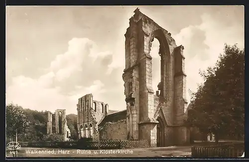 AK Walkenried, Ruine und Klosterkirche