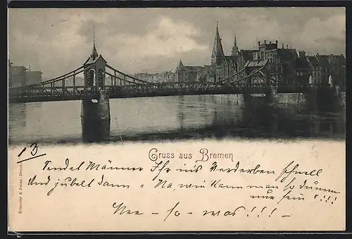 AK Bremen / Stadt, Ortsansicht mit Brücke
