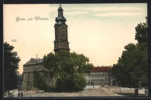 AK Weimar / Thüringen, Residenzschloss mit Umgebung