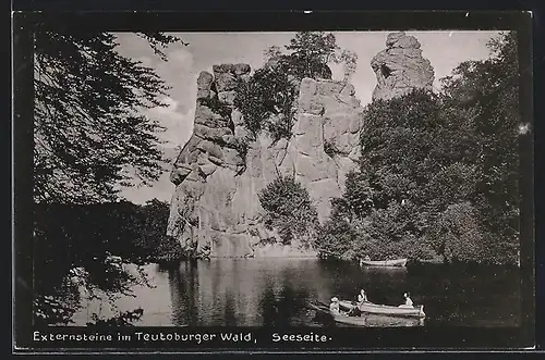 AK Externsteine im Teutoburger Wald, Seeseite mit Booten