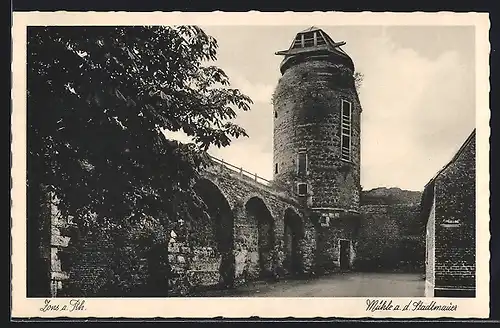 AK Zons a. Rh., Mühle a. d. Stadtmauer