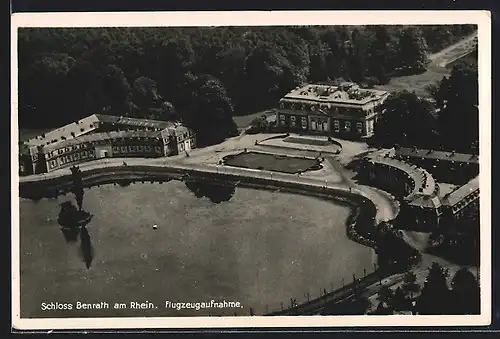AK Benrath, Schloss Benrath am Rhein, Fliegeraufnahme