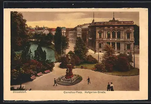 AK Düsseldorf, Cornelius-Platz, Hofgarten-Strasse